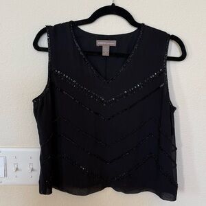 Vintage Black Beaded Top